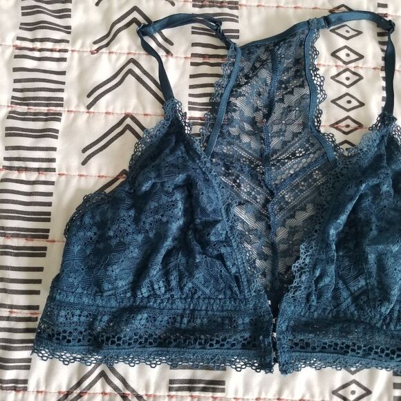 Victoria's Secret Teal Front Closure Racerback Bralette Medium - Picture 3 of 7
